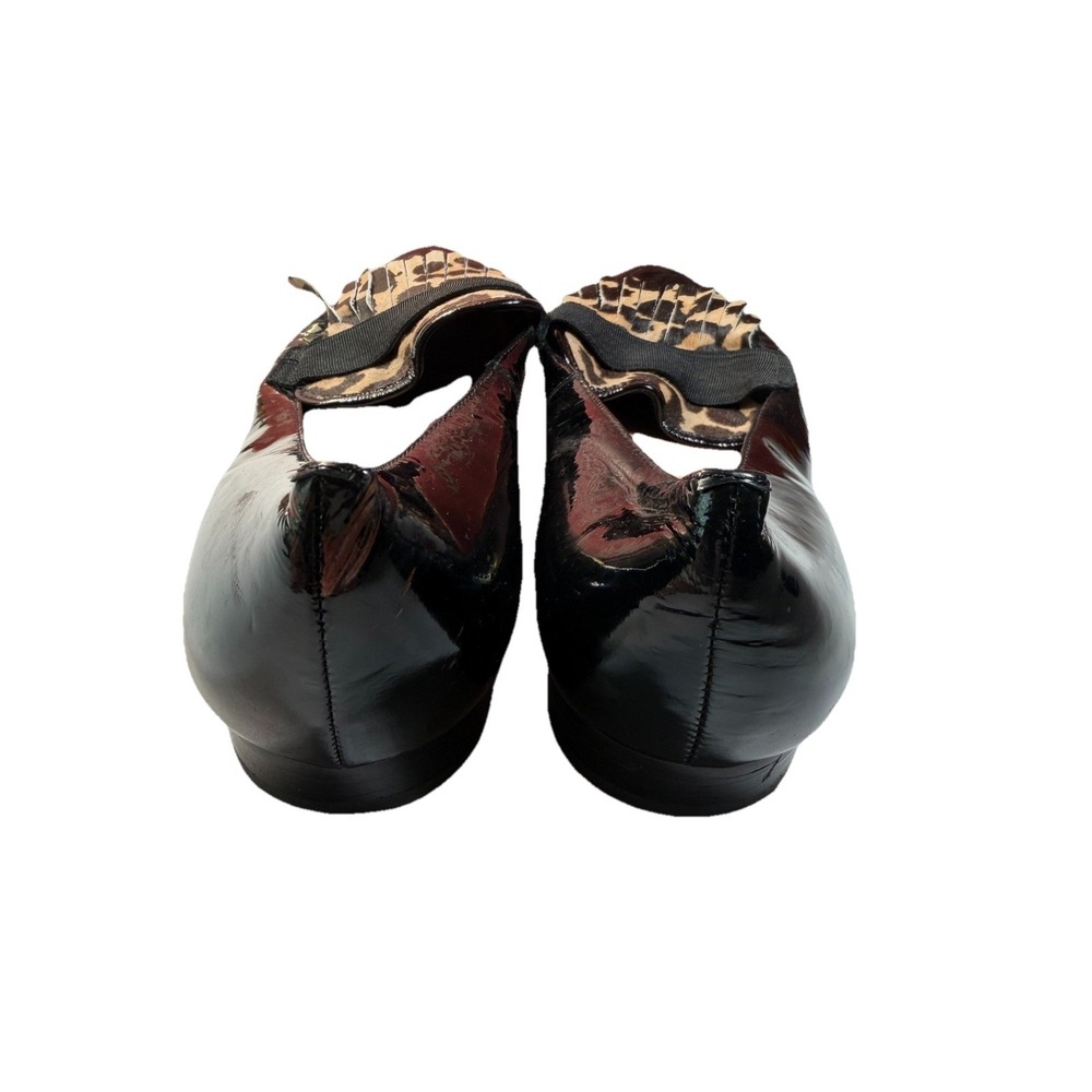 Kate Spade Womens Cayla Leopard Calf Fur Fringe Patent Leather Loafers Size 10 M - Picture 2 of 4